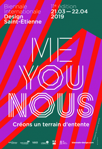 Affiche de la 11e Biennale du Design de Saint-Etienne - Me You Nous - Créons un terrain d'entente